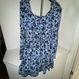 Floral Blue Midi Dress